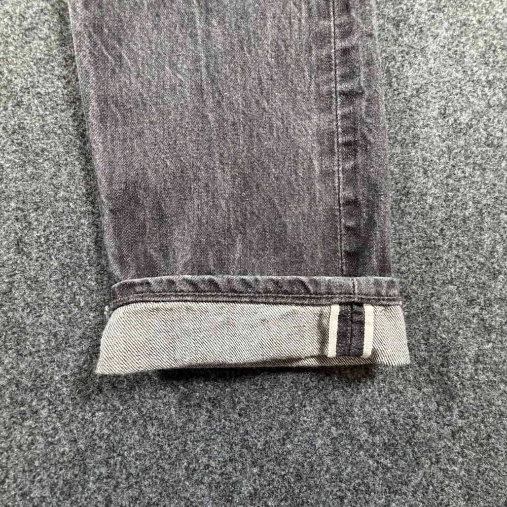 Banana Republic Mens 34x32 Trooper Fit White Oak Cone Selvedge Denim Jeans Black